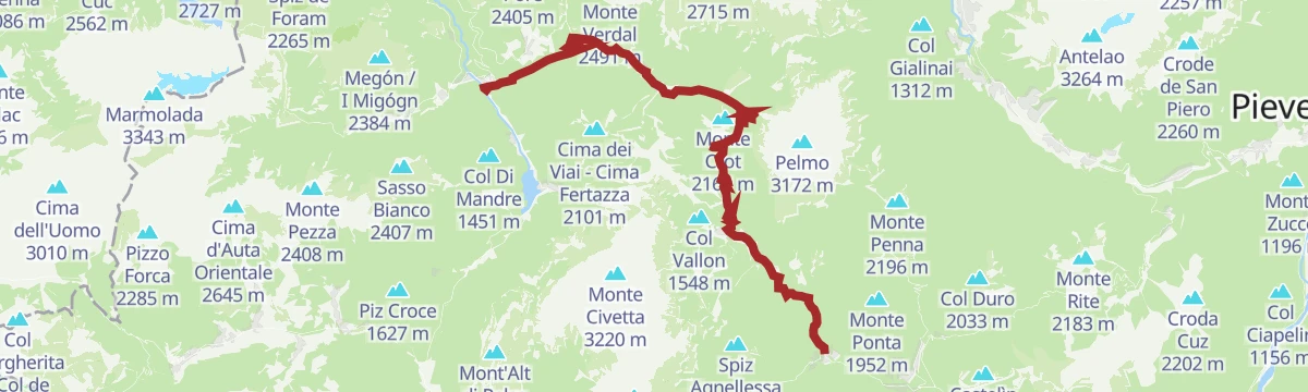 Route map: Staulanza Pass